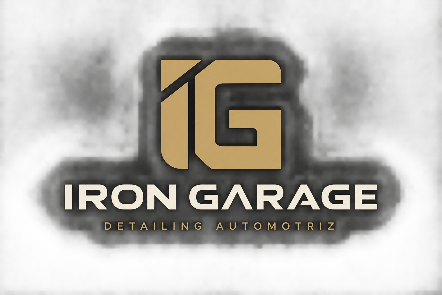 Logotipo de Iron Garage: monograma IG y nombre de la marca.